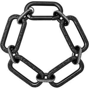 Michael Kors Iconic Pave Link Statement Black Bracelet